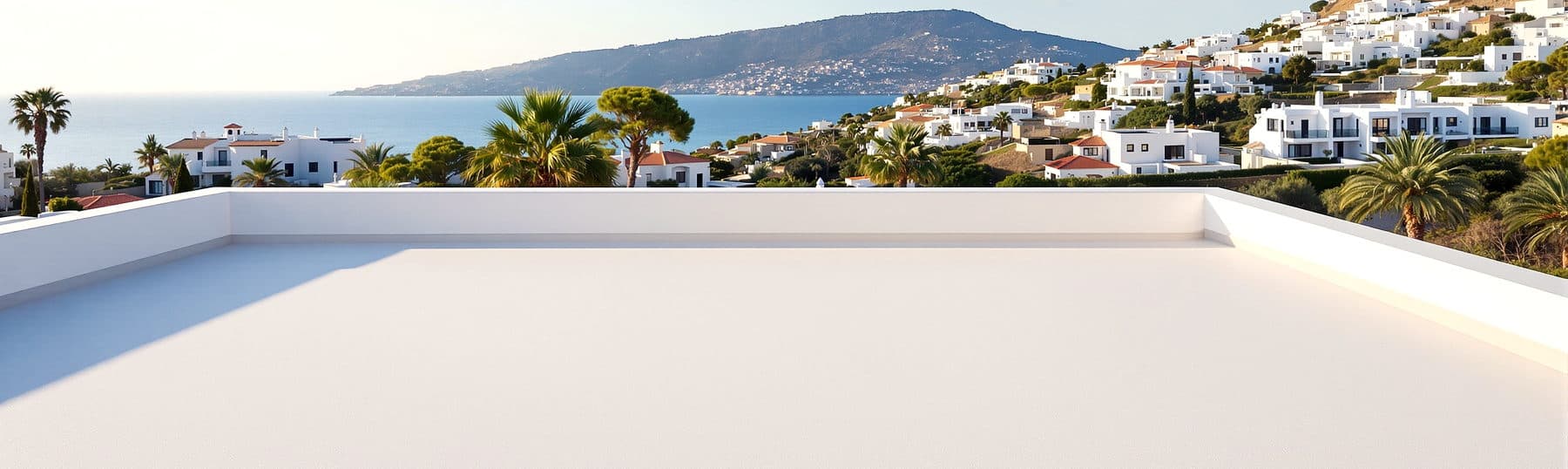 Sfeerbeeld van platte daken en dakterrassen aan de Costa Blanca